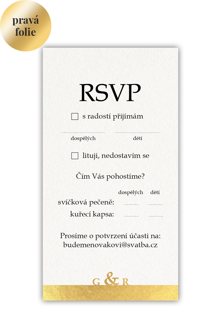 Odpovědní kartičkou (RSVP) potvrďte účast na svatbě. - Full photo